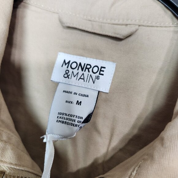 NWT Monroe & Main Women's Brown Button Embroidered Back Military Style Jacket M - Picture 8 of 16